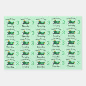 Recycling Garbage Truck Boy's Name & Age Birthday Inpakpapier Vel (Voorkant 3)