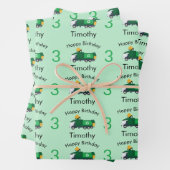 Recycling Garbage Truck Boy's Name & Age Birthday Inpakpapier Vel (In situ)