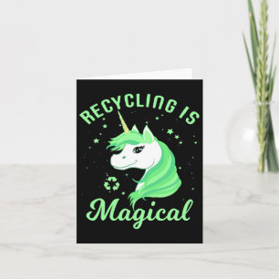 Recycling Is Magical Unicorn Earth Day T-Shirt  Kaart