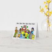 Recycling kerstman Kaart Santa en vuilnis Mannen (Gele Bloem)