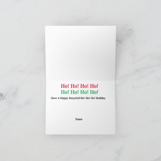 Recycling kerstman Kaart Santa en vuilnis Mannen (Binnen)