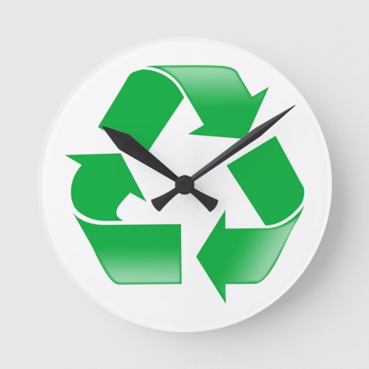 Recycling KLASSIEK RECYCLE SYMBOOL Ronde Klok (Voorkant)