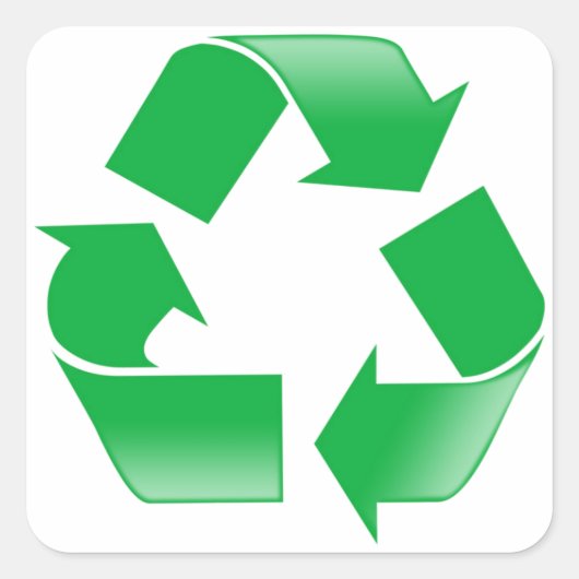 Recycling KLASSIEK RECYCLE SYMBOOL Vierkante Sticker (Voorkant)