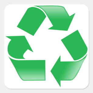 Recycling KLASSIEK RECYCLE SYMBOOL Vierkante Sticker