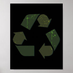 Recycling Logo Earth Day Kostuum Gerecycleerde ges Poster