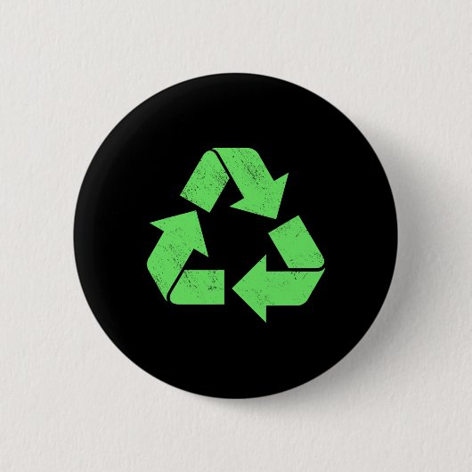 Recycling Logo milieuactivist Recyclen EA Ronde Button 5,7 Cm (Voorkant)