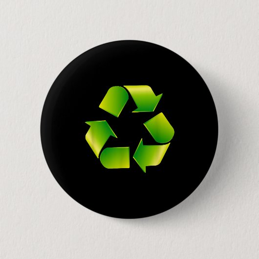 Recycling Logo Recycling Symbool Aarddag Ronde Button 5,7 Cm (Voorkant)
