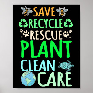 Recycling Milieuactivist Recyclen Earth Day Rescu Poster