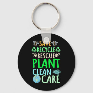 Recycling Milieuactivist Recyclen Earth Day Rescu Sleutelhanger