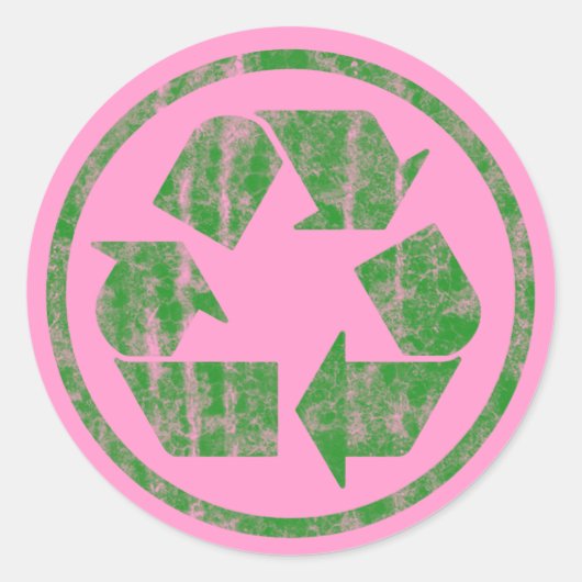 Recycling om de planeet aarde te redden, symbool ronde sticker (Voorkant)