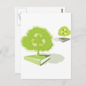 Recycling papier! Sparen bomen! Briefkaart (Voorkant / Achterkant)