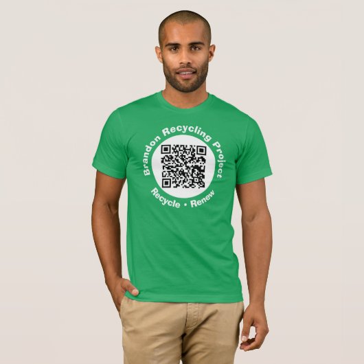 Recycling Project QR-code recycle & renew. T-shirt (Voorkant volledig)