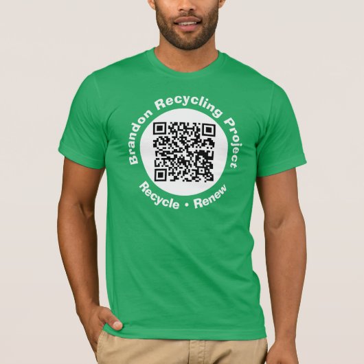 Recycling Project QR-code recycle & renew. T-shirt (Voorkant)