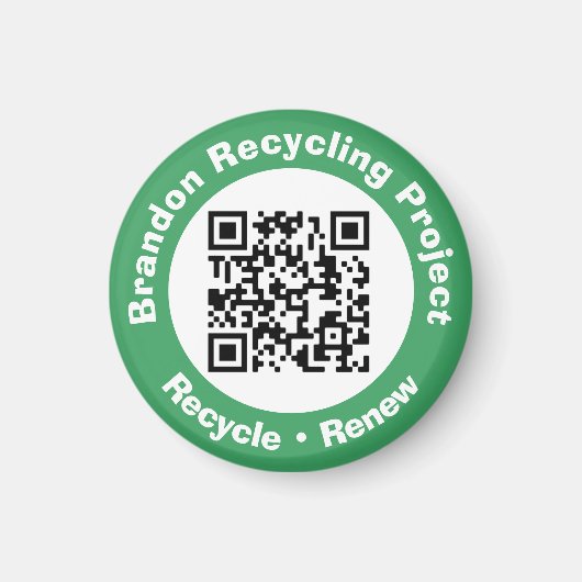Recycling Project QR-code Recyclen en vernieuwt. Magneet (Voorkant)