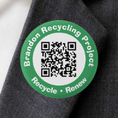 Recycling Project QR-code Recyclen en vernieuwt. Ronde Button 3,2 Cm