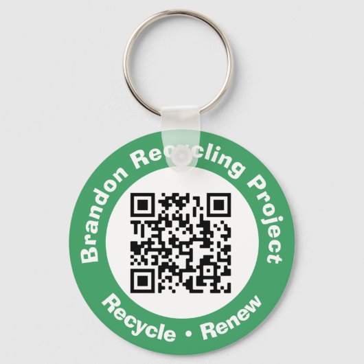 Recycling Project QR-code Recyclen en vernieuwt. Sleutelhanger (Voorkant)