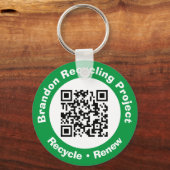 Recycling Project QR-code Recyclen en vernieuwt. Sleutelhanger (Achterkant)