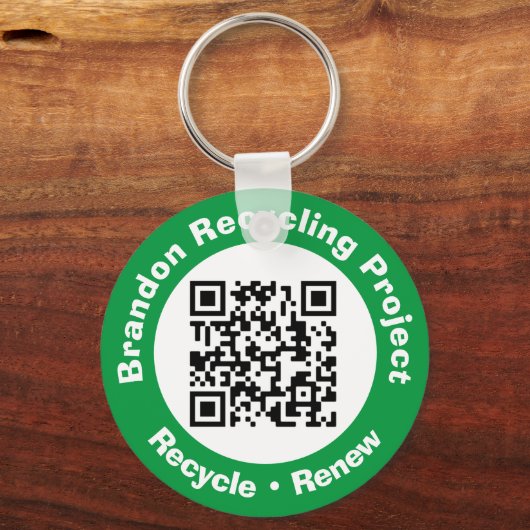 Recycling Project QR-code Recyclen en vernieuwt. Sleutelhanger (Achterkant)