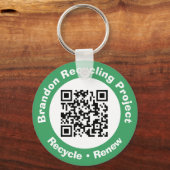 Recycling Project QR-code Recyclen en vernieuwt. Sleutelhanger (Voorkant)