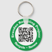Recycling Project QR-code Recyclen en vernieuwt. Sleutelhanger (Achterkant)