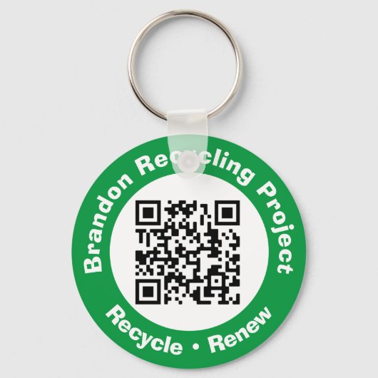 Recycling Project QR-code Recyclen en vernieuwt. Sleutelhanger (Achterkant)