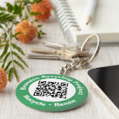 Recycling Project QR-code Recyclen en vernieuwt. Sleutelhanger (Zijkant)