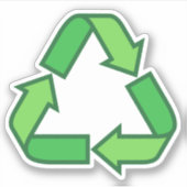 Recycling recyclen symbool groen sticker (Voorkant)