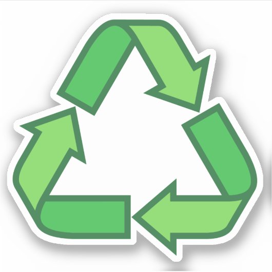 Recycling recyclen symbool groen sticker (Voorkant)