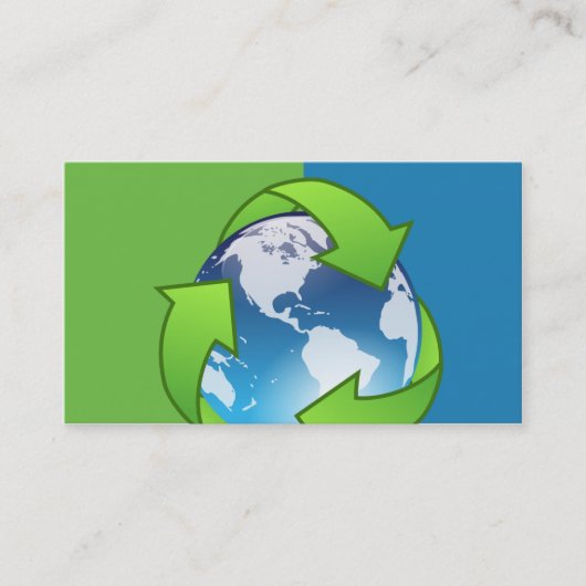 Recycling Service Wereldbol Visitekaartjes (Voorkant)