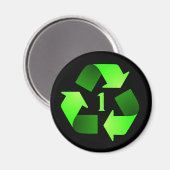 Recycling Symbool Magnet - Groen #1 (Voorkant / Achterkant)