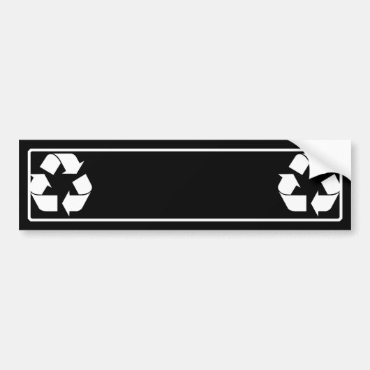 Recycling-symbool - wit (voor zwarte achtergrond) bumpersticker (Voorkant)