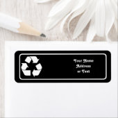 Recycling-symbool - wit (voor zwarte achtergrond) etiket (Insitu)