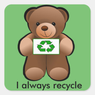 Recycling Teddybeer Recyclen label