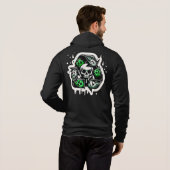Recycling teken schedel graffiti hoodie (Achterkant volledig)