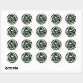 Recycling teken schedel graffiti ronde sticker (Vel)