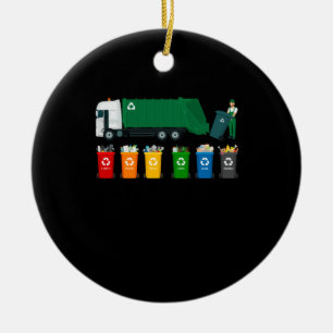 Recycling Trash Truck Keramisch Ornament