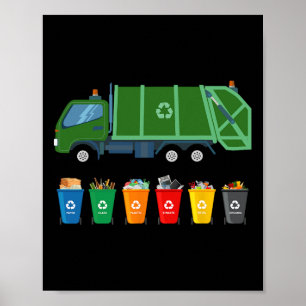 Recycling Trash Truck Kinder Garge Truck Trash Col Poster