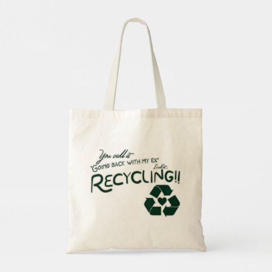 Recycling van mijn ex tote bag (Achterkant)