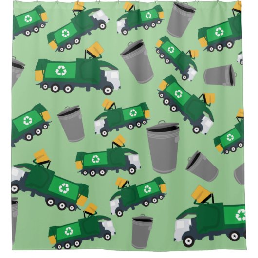 Recycling van vuilniswagen douchegordijn (Voorkant)