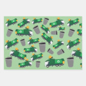 Recycling van vuilniswagen inpakpapier vel (Voorkant 3)