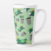 Recycling van vuilniswagen latte mok (Rechts)