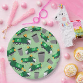 Recycling van vuilniswagen papieren bordje (Feest)