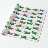 Recycling van vuilniswagens partijpatroon cadeaupapier (Uitgerold)