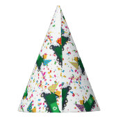 Recycling van vuilniswagens partijpatroon feesthoedjes (Achterkant)