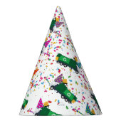 Recycling van vuilniswagens partijpatroon feesthoedjes (Rechts)