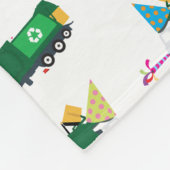 Recycling van vuilniswagens partijpatroon fleece deken (Hoek)