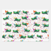 Recycling van vuilniswagens partijpatroon inpakpapier vel (Voorkant)