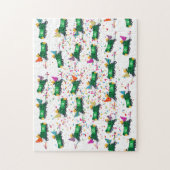 Recycling van vuilniswagens partijpatroon legpuzzel (Verticaal)