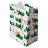 Recycling van vuilniswagens partijpatroon medium cadeauzakje (Achterkant Gekanteld)