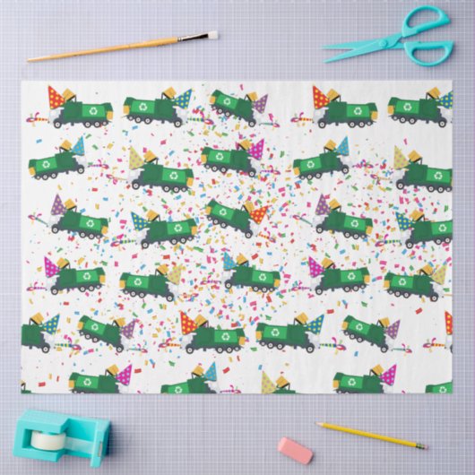 Recycling van vuilniswagens partijpatroon tissuepapier (Craft)